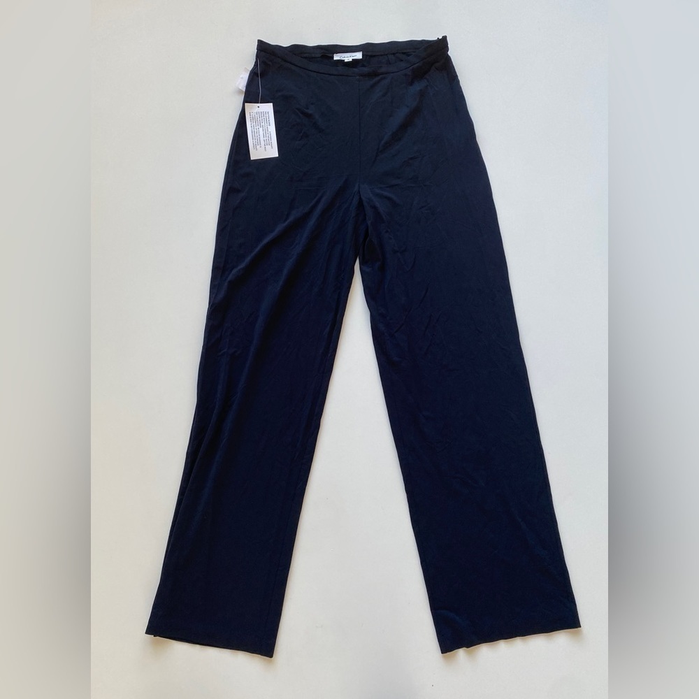 NWT Calvin Klein Blue Rayon Blend Lightweight Dress Work Zip Pants Women’s Small